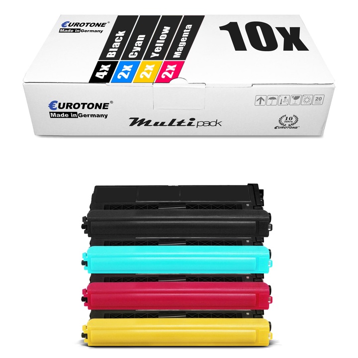Set 10 Toner Eurotone Alternativa pentru Brother TN900BK Negru / TN900C Cyan / TN900M Magenta / TN900Y Galben