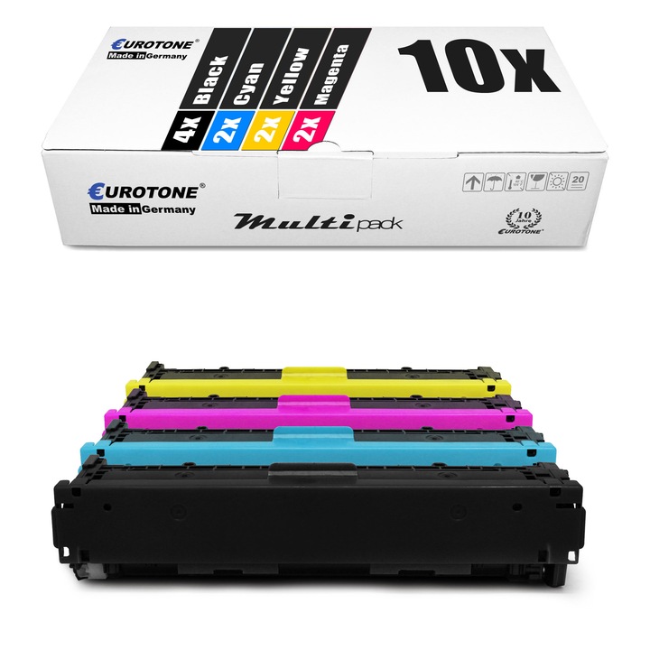 Set 10 Toner Eurotone Alternativa pentru HP CF2Set 10-13A / CF2Set 10 13Negru / CF211A 131A Cyan / CF213A Magenta / CF212A Galben
