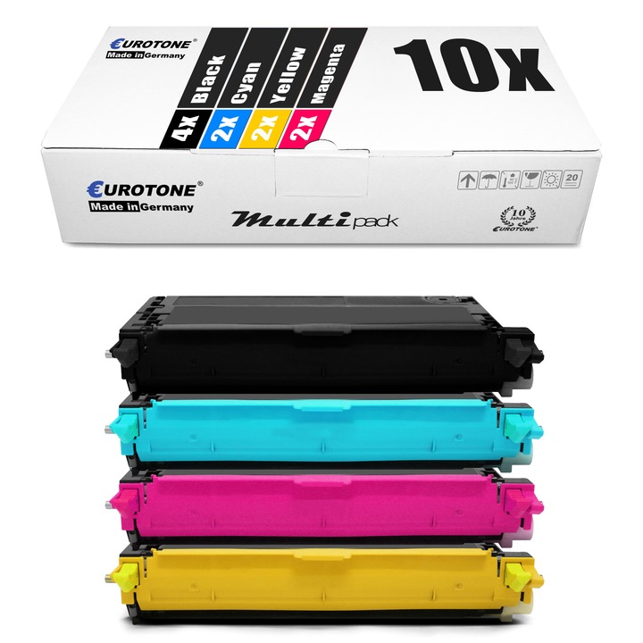 Set 10 Toner Eurotone Alternativa pentru Lexmark 0X560H2KG Negru / 0X560H2CG Cyan / 0X560H2MG Magenta / 0X560H2YG Galben