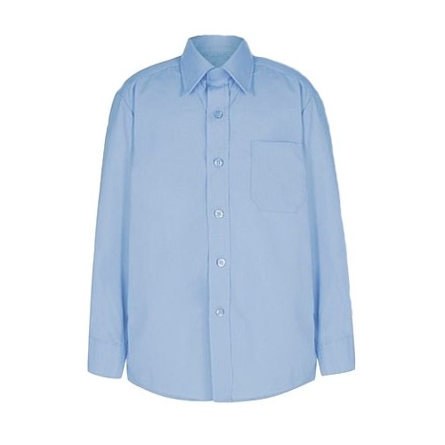 Camasa maneca lunga alb/abastru, Albastru