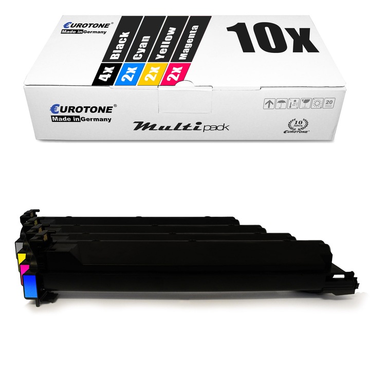 Set 10 Toner Eurotone Alternativa pentru Konica Minolta A0D7152 TN213K Negru / A0D7452 TN213C Cyan / A0D7352 TN213M Magenta / A0D7252 TN213Y Galben