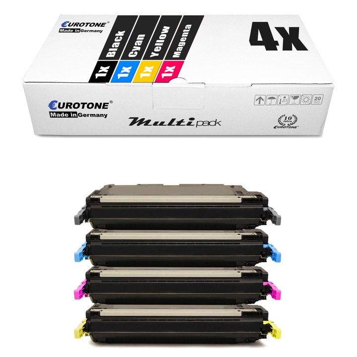 Set 4 Toner Eurotone Alternativa pentru HP Q2670A-73A / Q2670A 308A Negru / Q2671A 309A Cyan / Q2673A Magenta / Q2672A Galben