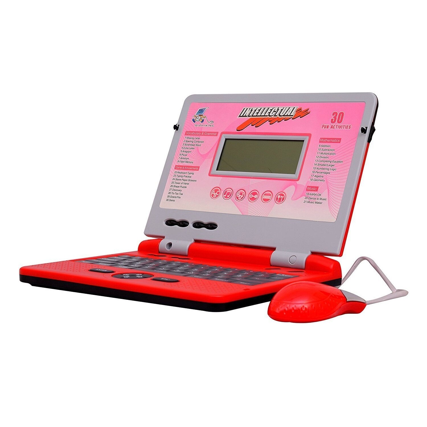 Jucarie interactiva Laptop cu mousse, 30 functii, limba engleza, rosu