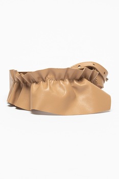 Mihaela Glavan, Curea ajustabila din piele cu volan, Cafeniu Mihaela Glavan, Curea ajustabila din piele cu volan, Cafeniu