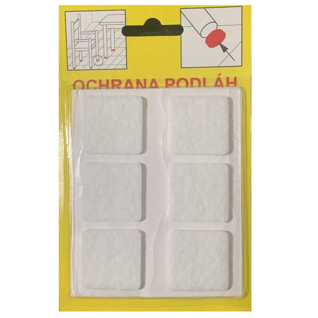 Set 6 protectii mobila Strend Pro KMS 105B, dimensiune 28x28 mm, Alb