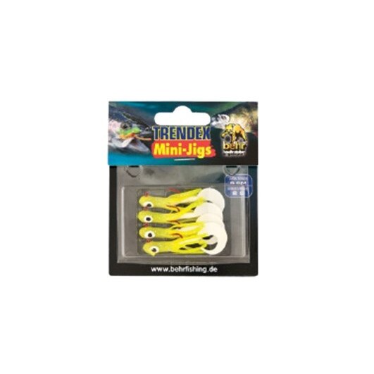 Combo Mini-Jig pentru biban Trendex 4 buc/set 6 cm 2 g Galben