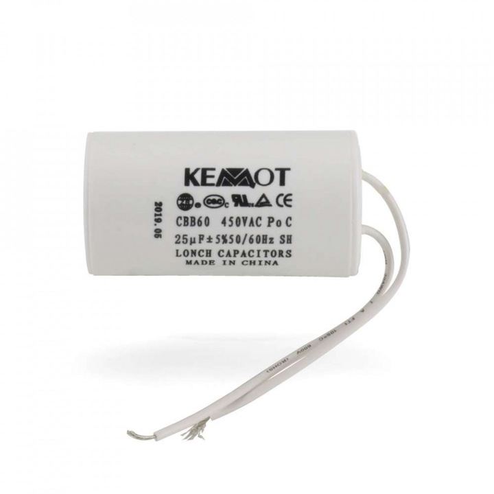 Condensator de pornire 25uF 450V AC (doua fire) B-CP.25uF.AC.450 Barracuda
