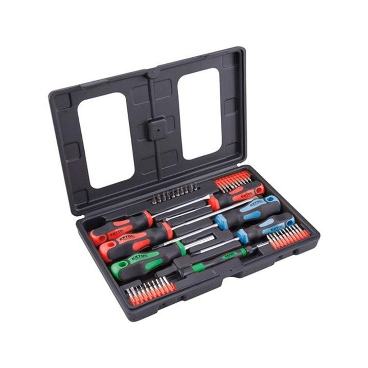 Extol csavarhúzó és bit készlet 47 db-os