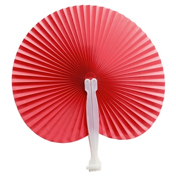 Evantai rosu pliabil cu maner alb, 26.5 x24.5 cm Evantai rosu pliabil cu maner alb, 26.5 x24.5 cm