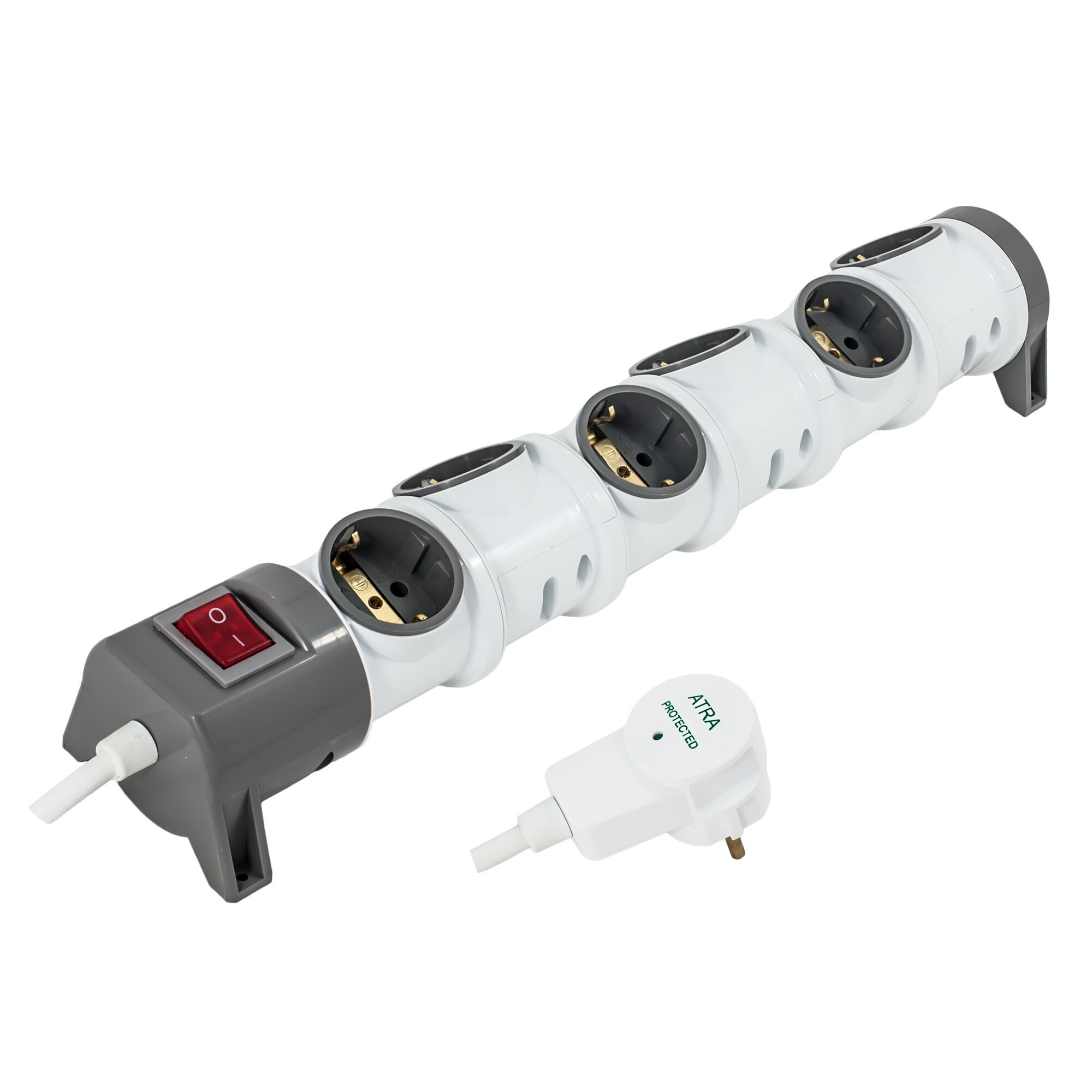 Prelungitor Atra, 6 prize, 3 m, 3500W, 3 x 1.5 mmp, protectie la supratensiune si supraincarcare, intrerupator