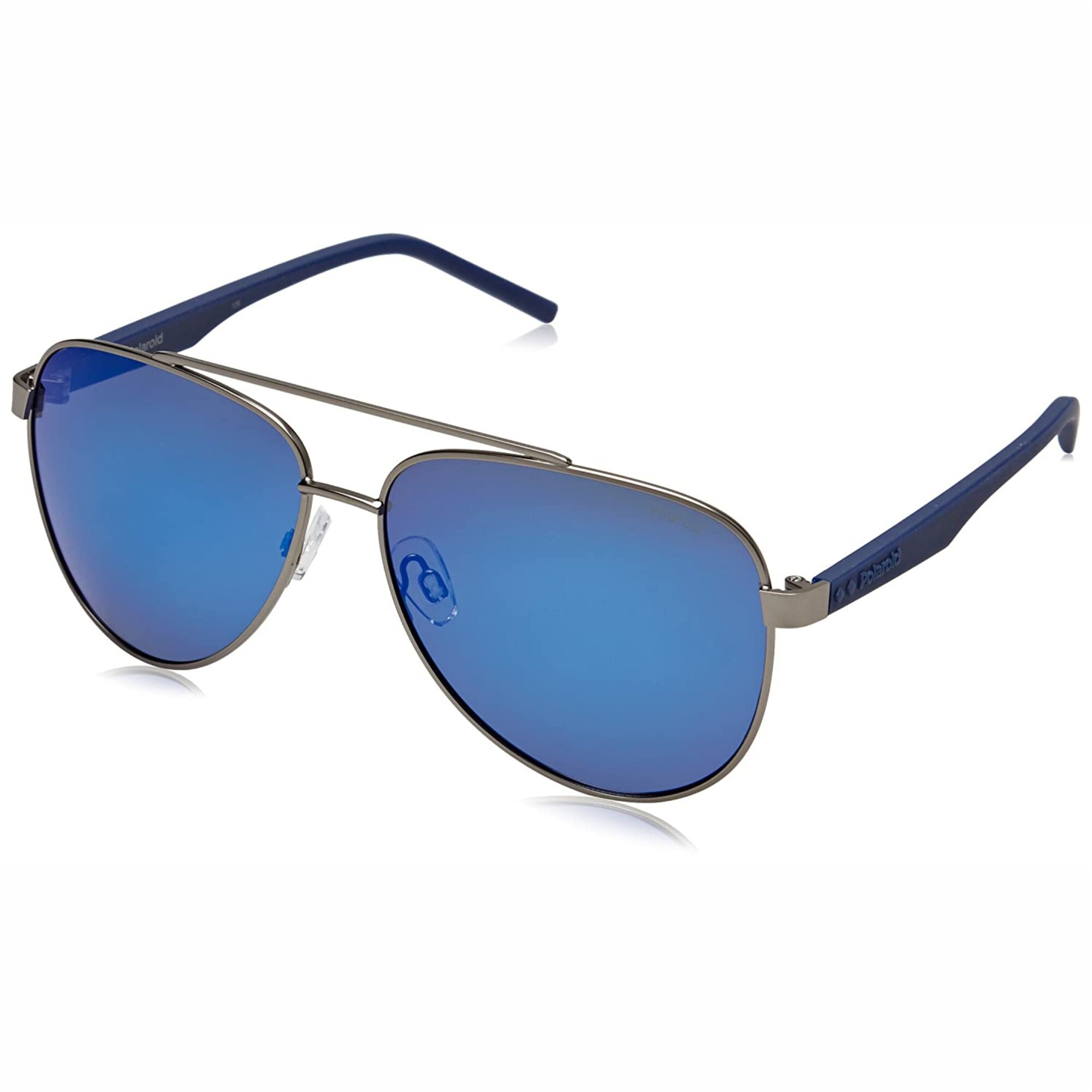 Ochelari de soare barbati Polaroid Aviator Dark Ruthenium/Mirrored Blue Polarized PLD2043/S R80/5X