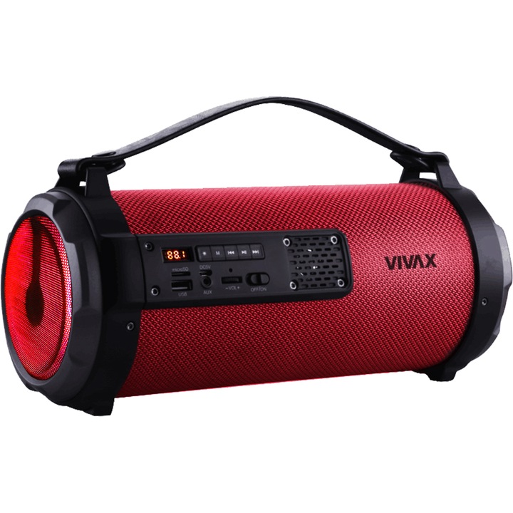 VIVAX BS-101 Тонколона, Bluetooth, FM/USB/SD, 12W Bass speaker+, 3000mAh батерия, Червен