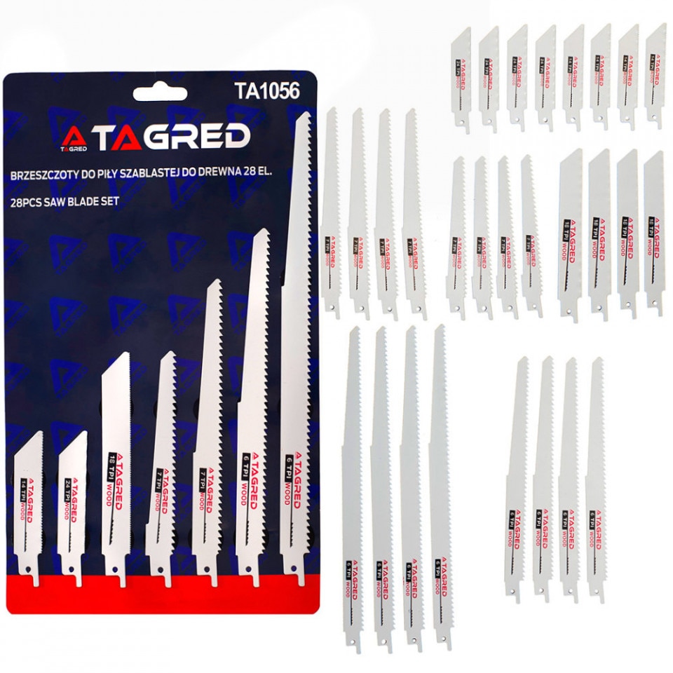 Set de 28 lame pentru ferastrau tip sabie si coada de vulpe TA1056 TAGRED