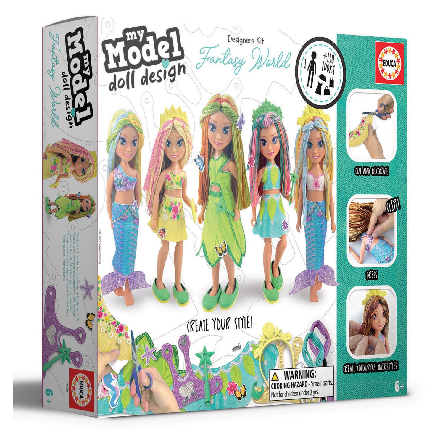 Set de creatie Educa, Modelul meu de papusa, Fantasy