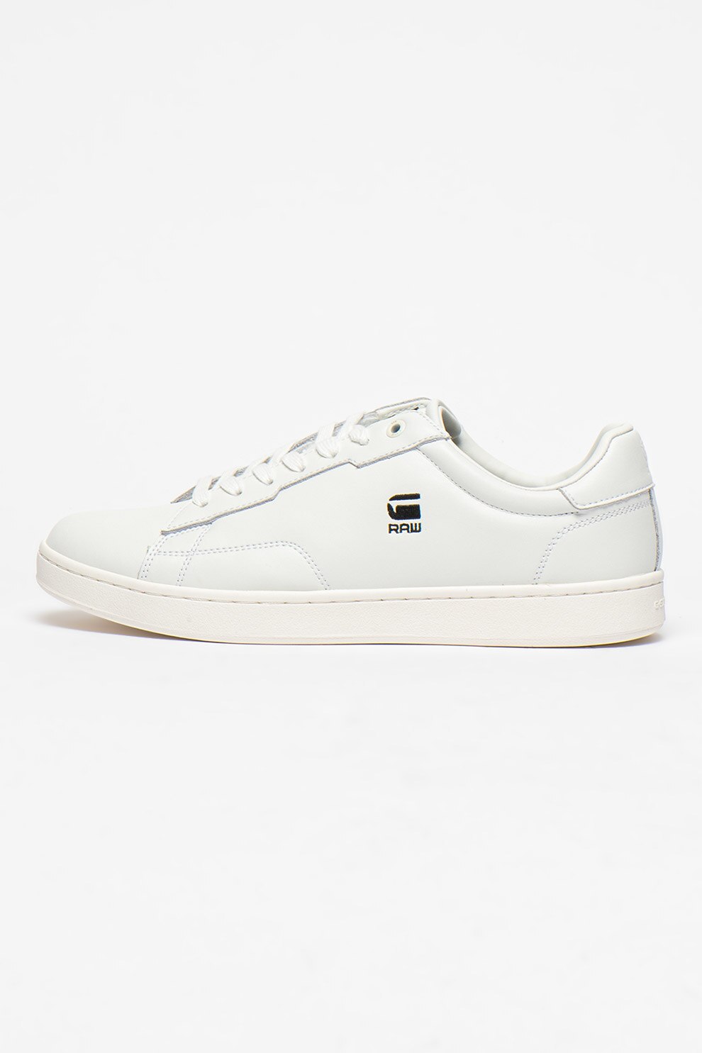 G-Star RAW, Pantofi sport de piele cu logo Cadet, Alb optic
