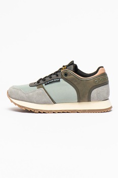G-Star RAW, Pantofi sport cu garnituri de piele intoarsa Callow, Gri deschis/Verde menta/Verde militar G-Star RAW, Pantofi sport cu garnituri de piele intoarsa Callow, Gri deschis/Verde menta/Verde militar