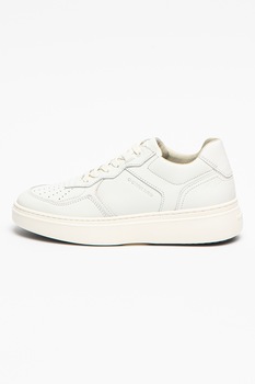 G-Star RAW, Pantofi sport de piele Lash, Alb G-Star RAW, Pantofi sport de piele Lash, Alb
