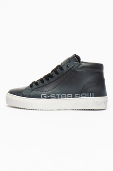 G-Star RAW, Pantofi sport mid-high de piele Loam, Negru G-Star RAW, Pantofi sport mid-high de piele Loam, Negru