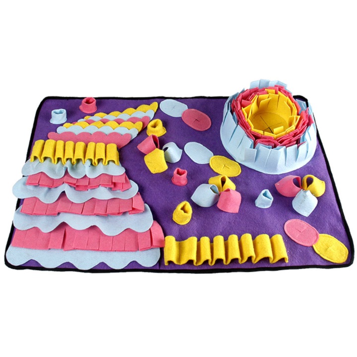 Covor de adulmecat pentru caini, 70x50 cm, multicolor