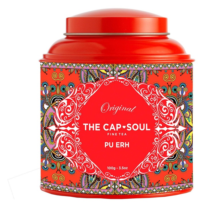Ceai negru The Cap Soul, Pu Ehr, tip infuzie, din plante, gust intens, 100% ingrediente naturale, 100 g