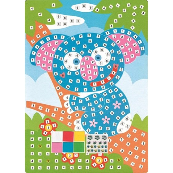 Set imagine mozaic cu patrate autoadezive - ursulet koala, 23 x 16 cm