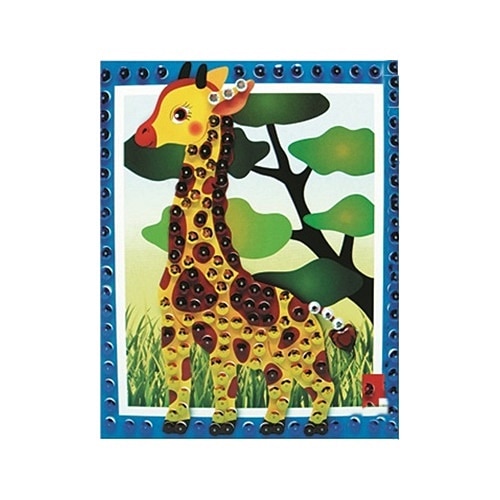 Set imagine mozaic cu strasuri autoadezive - girafa, 20.5 x 17 cm