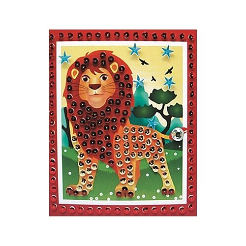 Set imagine mozaic cu strasuri autoadezive - leu, 20.5 x 17 cm