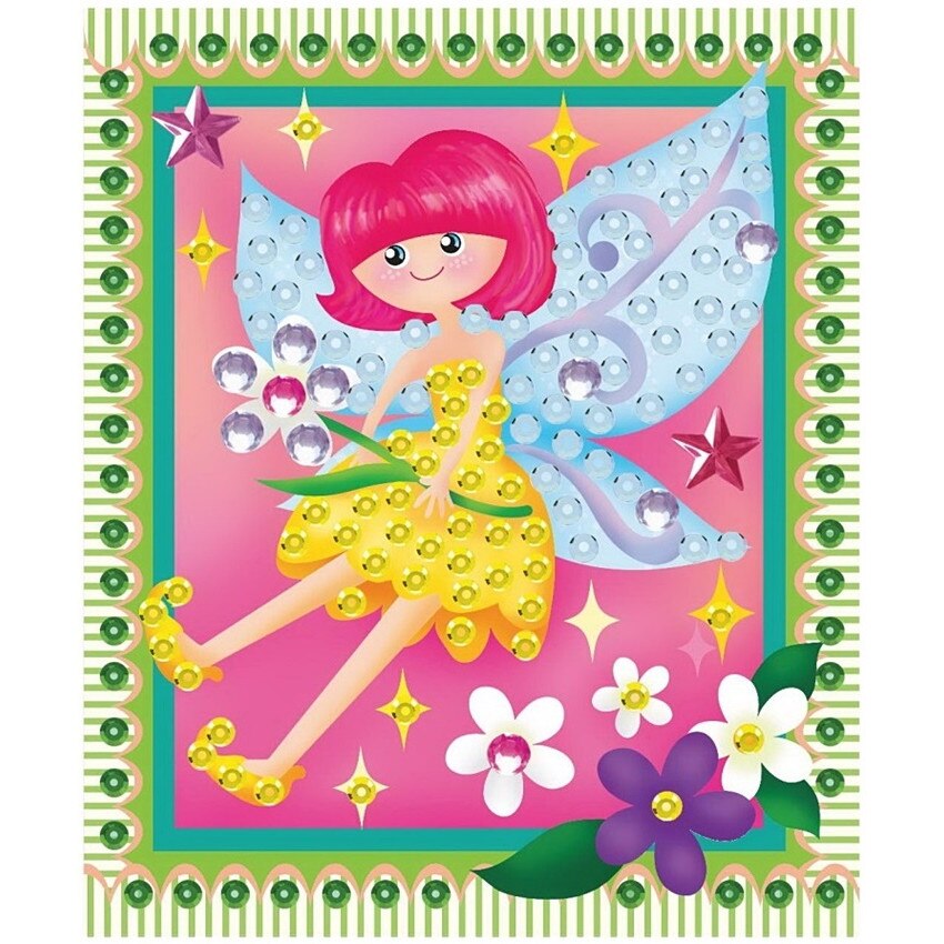 Set imagine mozaic cu strasuri autoadezive - zana, 20.5 x 17cm