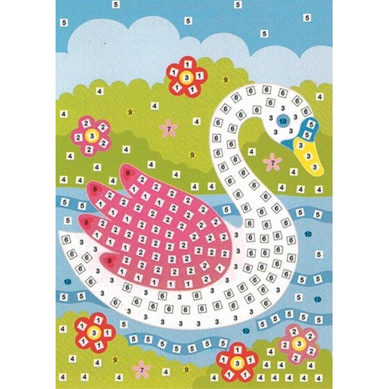 Set imagine mozaic cu patrate autoadezive - lebada, 23 x 16 cm