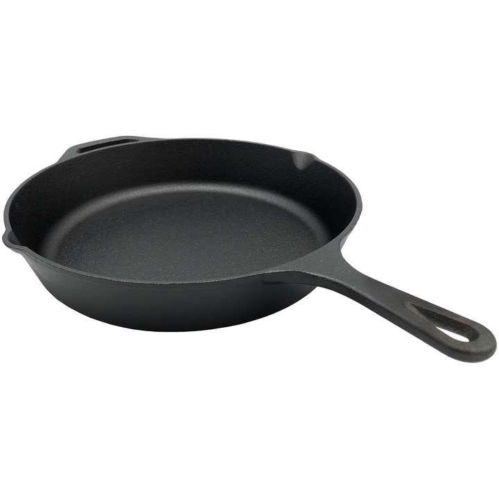 Tigaie din fonta, gratar, negru, 30 cm