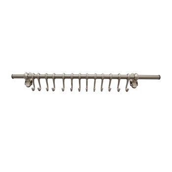 Suport pentru ustensile bucatarie cu 12 carlige, otel inoxidabil, crom, 58 x 5 cm, BAR57 Suport pentru ustensile bucatarie cu 12 carlige, otel inoxidabil, crom, 58 x 5 cm, BAR57