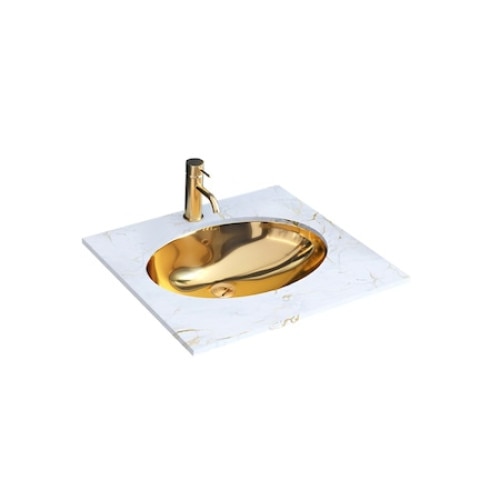 Lavoar Incastrat Rea Nel Gold , Auriu, 470x390 mm