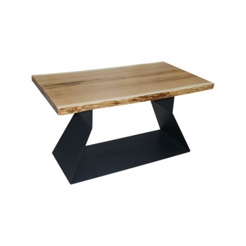 Masuta de cafea cu blat din stejar cu margine naturala si picior metalic L 100 X l 55 x H 49 cm Masuta de cafea cu blat din stejar cu margine naturala si picior metalic L 100 X l 55 x H 49 cm