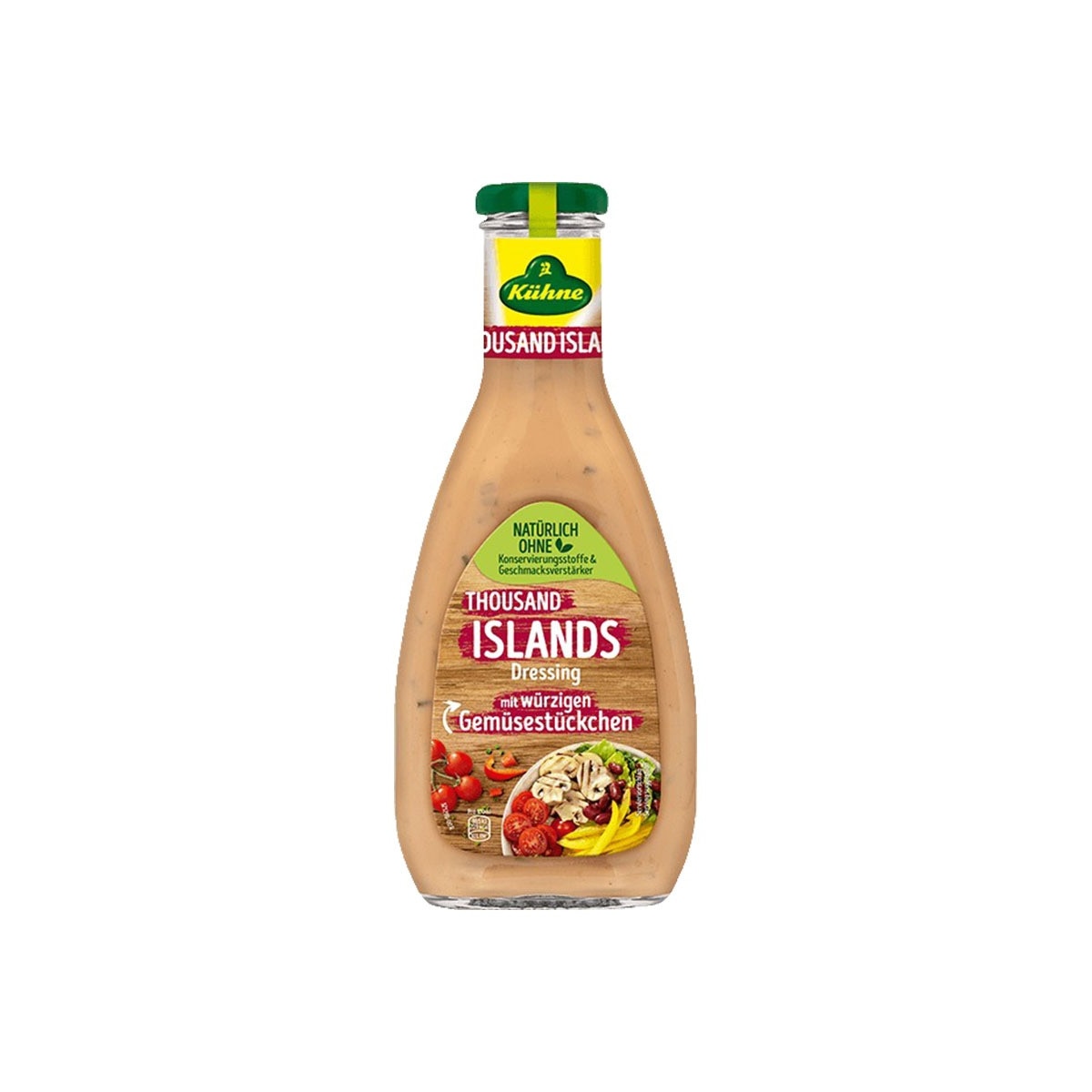 Dressing, Thousand Islands, cremos si picant, cu bucati de legume, Kuhne, 500 ml, Germania