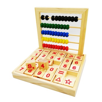 Joc Aritmetic Abacus cu numaratoare si cuburi din lemn, Vision® Joc Aritmetic Abacus cu numaratoare si cuburi din lemn, Vision®