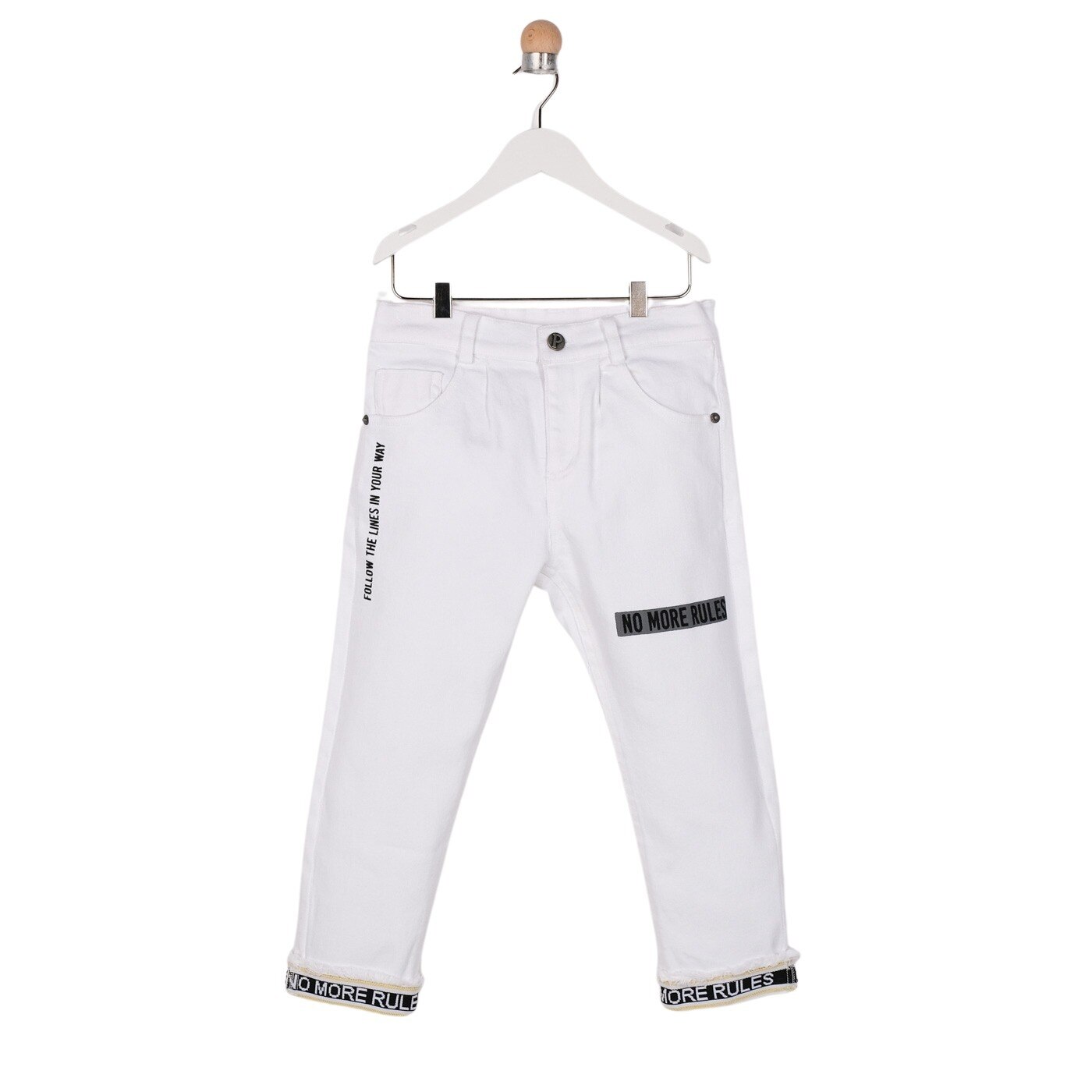 Pantaloni pentru baieti, culoare alba, colectia Future 3180