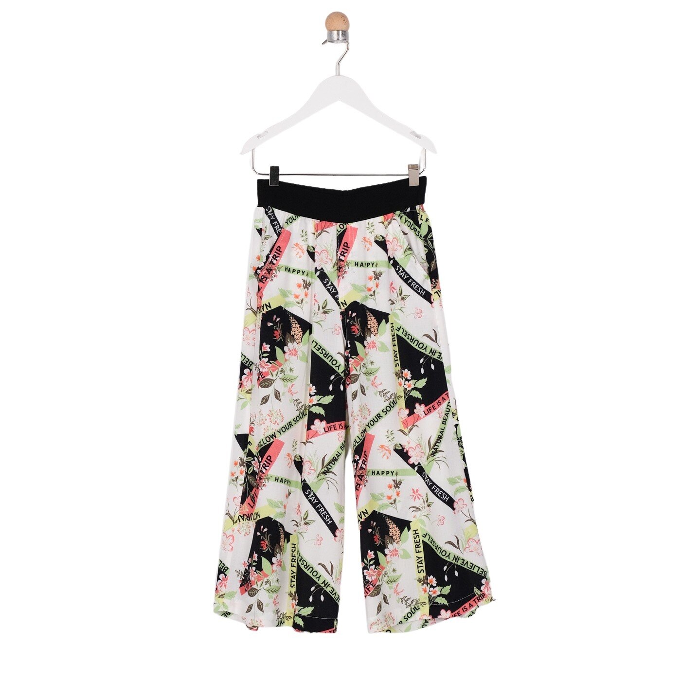 Pantaloni pentru fete, culoare alba, colectia More Flowers 3221