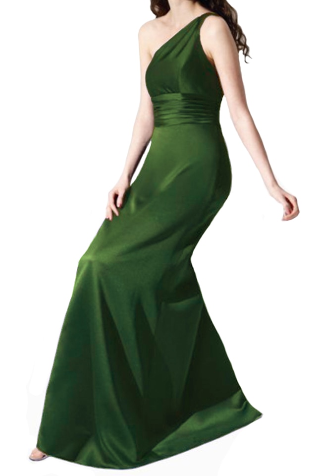 Rochie lunga dama Jasmine, verde, 38 EU, aspect satinat