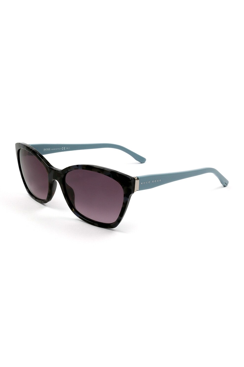 HUGO BOSS, Ochelari de soare cat-eye cu lentile in degrade, Albastru, 57-18-140 Standard