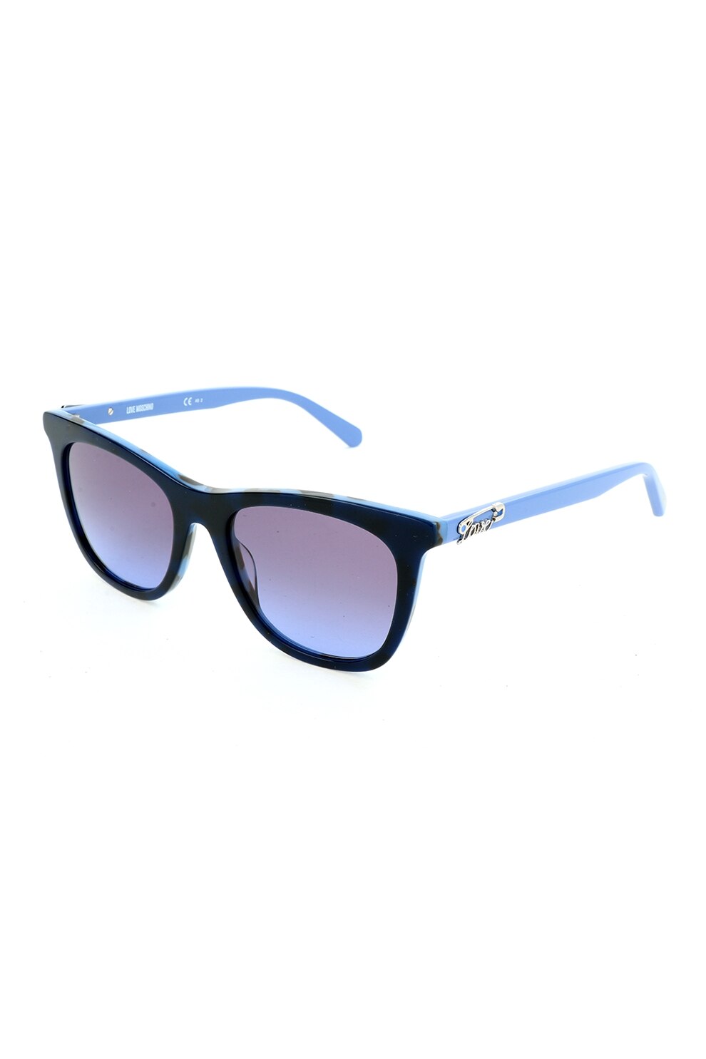 Love Moschino, Ochelari de soare patrati cu rama in degrade, Albastru lavanda, 52-18-145 Standard