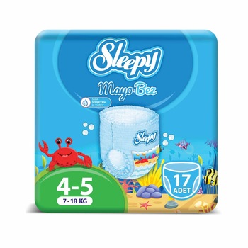 Scutece chilotel pentru apa Sleepy Marime 4-5, 7-18kg, 17 bucati Scutece chilotel pentru apa Sleepy Marime 4-5, 7-18kg, 17 bucati