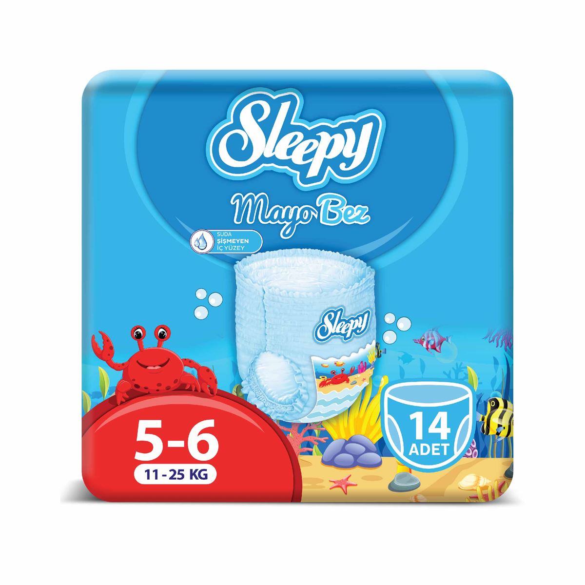 Scutece chilotel pentru apa Sleepy Marime 5-6, 11-25kg, 14 bucati