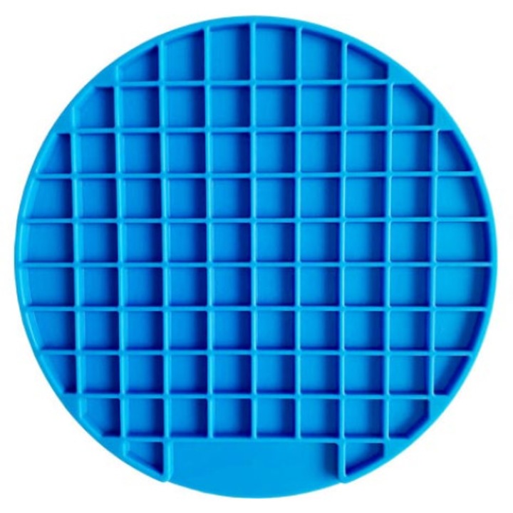 Covoras hranire lick mat Oktane® pentru caini si pisici dozare alimentatie animale de companie calmant ameliorarea anxietatii reduce plictiseala imbunatateste respiratia 20X20cm Albastru