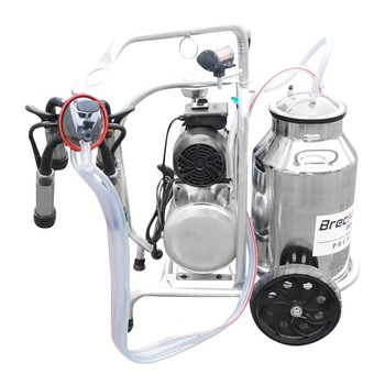 Aparat de muls vaci cu grup colector 160cc, sasiu galvanizat, bidon inox 30L, 1 post Breckner Germany Aparat de muls vaci cu grup colector 160cc, sasiu galvanizat, bidon inox 30L, 1 post Breckner Germany