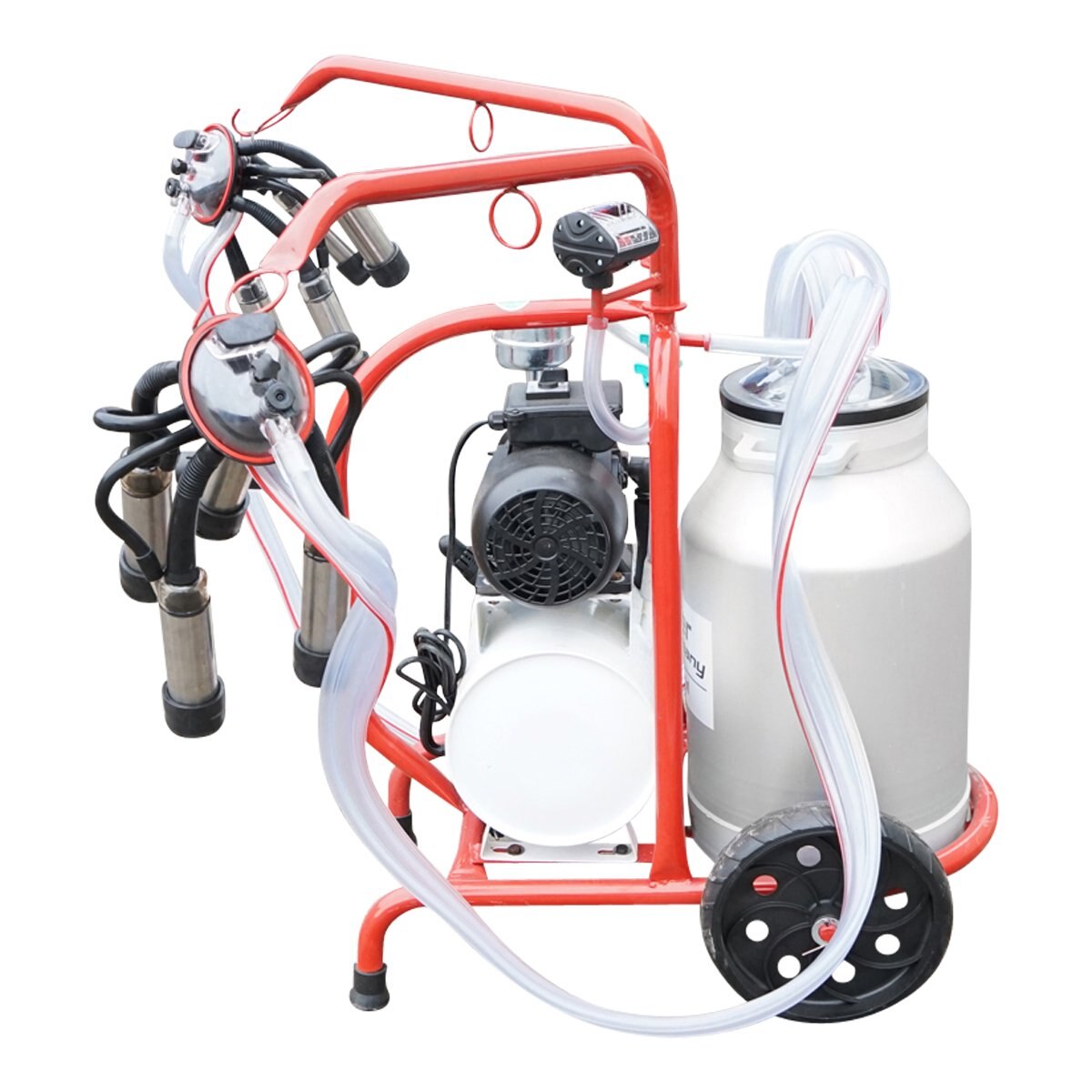 Aparat de muls vaci cu grup colector 160cc, sasiu vopsit electrostatic, bidon aluminiu 40L, 2 posturi Breckner Germany