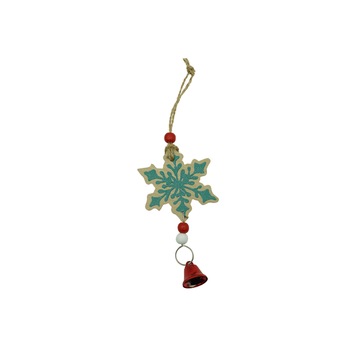 Ornament de brad fulg de nea, Flippy, multicolor, lemn, 18 cm Ornament de brad fulg de nea, Flippy, multicolor, lemn, 18 cm