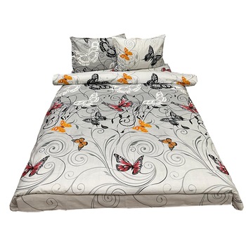 Set lenjerie pat dublu, multicolor, pentru saltea intre 160-180cm,  Set lenjerie pat dublu, multicolor, pentru saltea intre 160-180cm,