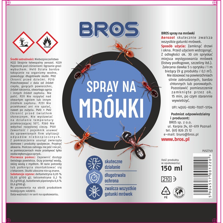 Insecticid spray impotriva furnicilor, 150 ml