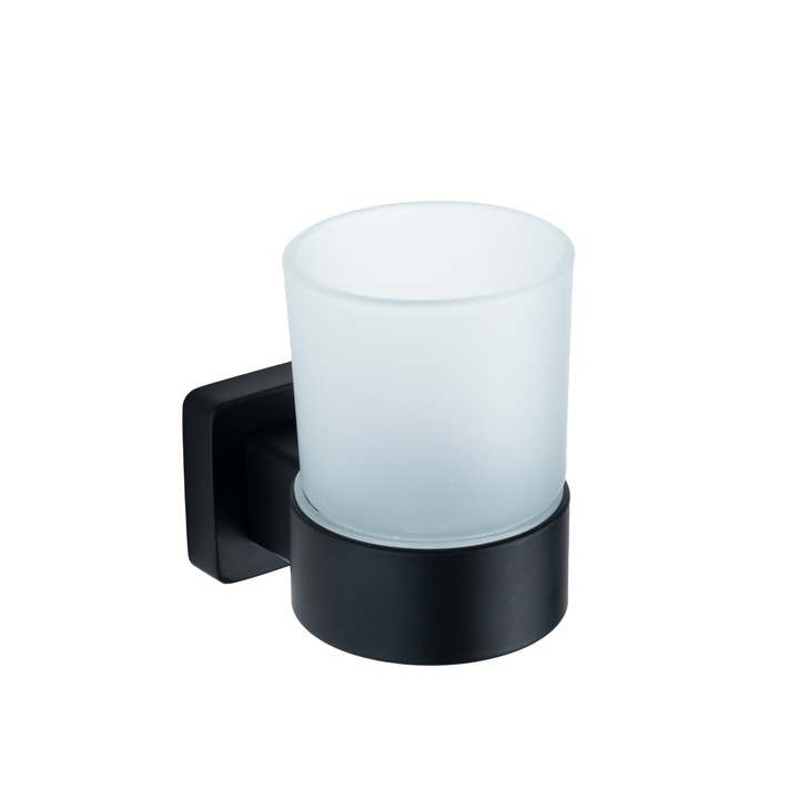 Suport pahar periuta de dinti, Angel Genesis, Negru mat