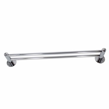 Suport prosop dublu Gelamor 18702 din alama, autoadeziv, finisaj cromat, cu doua braturi fixe Suport prosop dublu Gelamor 18702 din alama, autoadeziv, finisaj cromat, cu doua braturi fixe